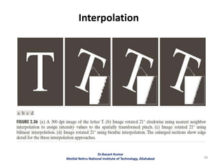 Interpolation
58
Dr.Basant Kumar
Motilal Nehru National Institute of Technology, Allahabad
 