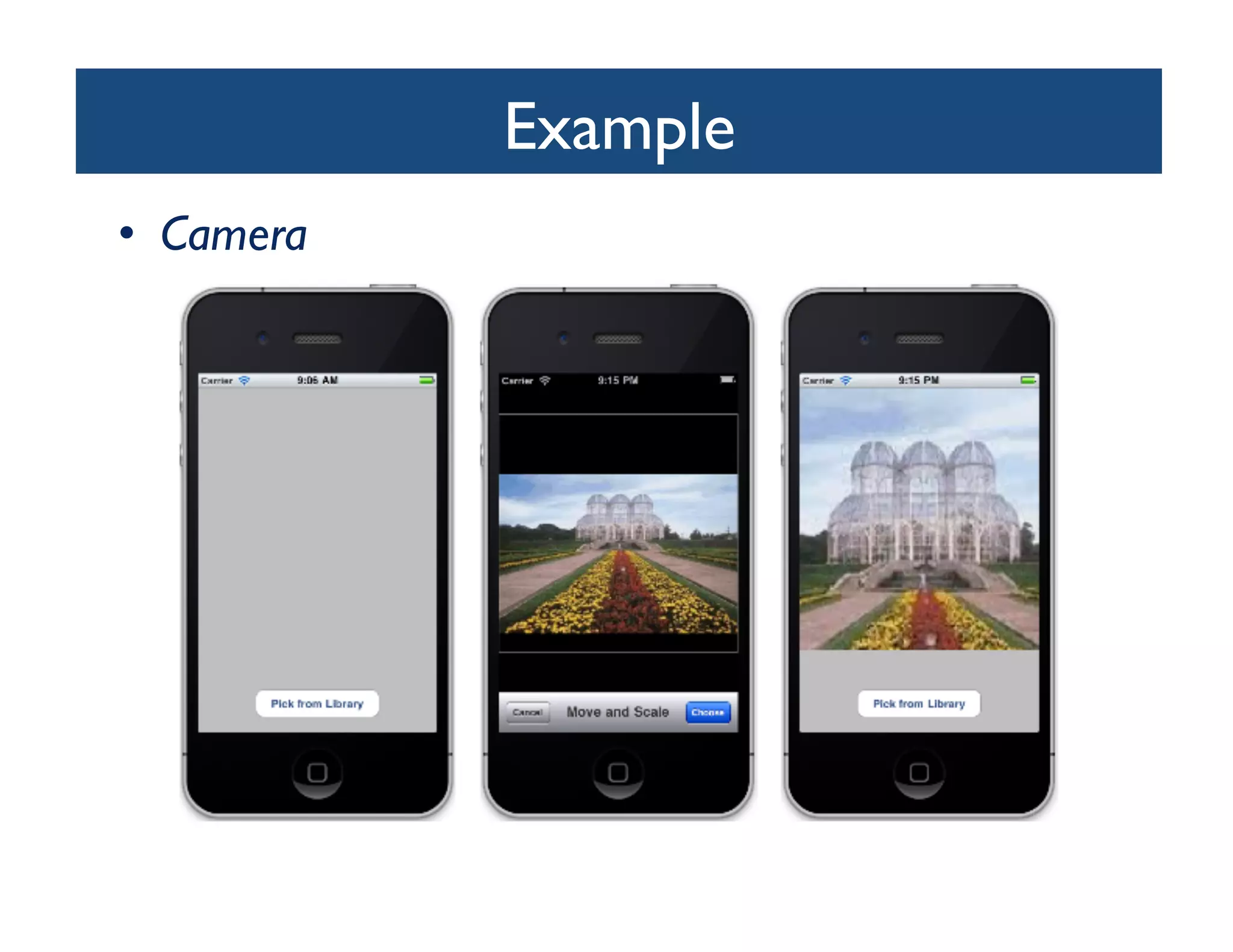 Example	

•  Camera
 