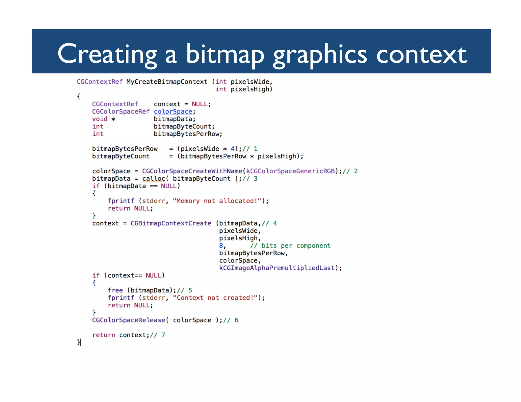 Creating a bitmap graphics context
                                 	

 