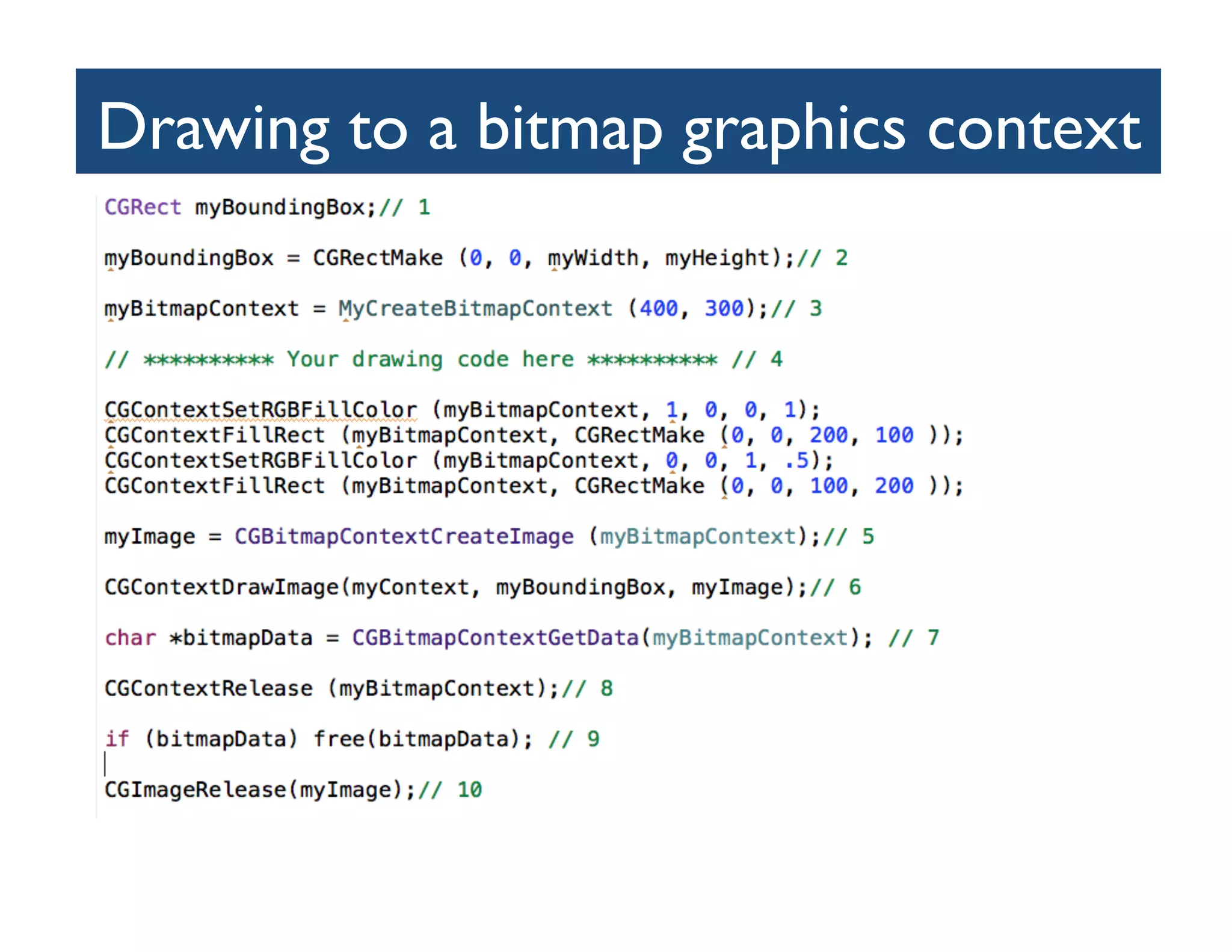 Drawing to a bitmap graphics context
                                   	

 