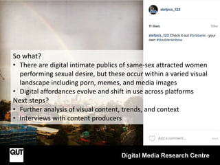 Bikini selfies and suggestive lip dubs: Examining queer women's perf…