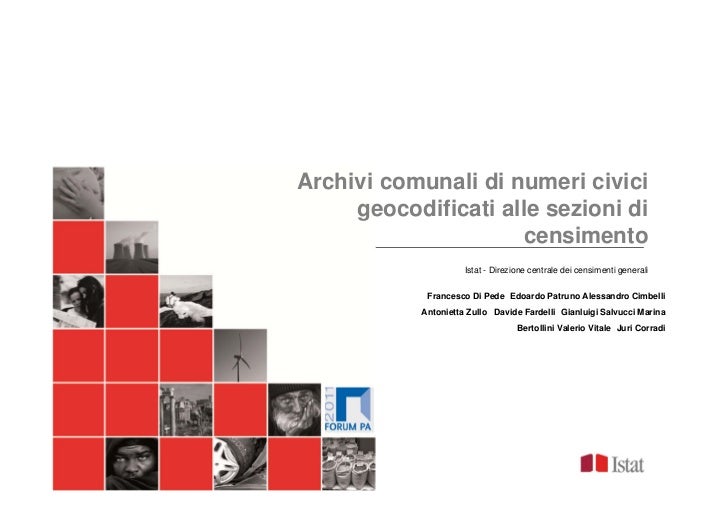 F Di Pede Et Al Archivi Comunali Di Numeri Civici Geocodificati Al