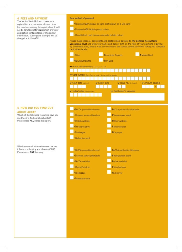 ACCA Dip in IFRS Registration Form