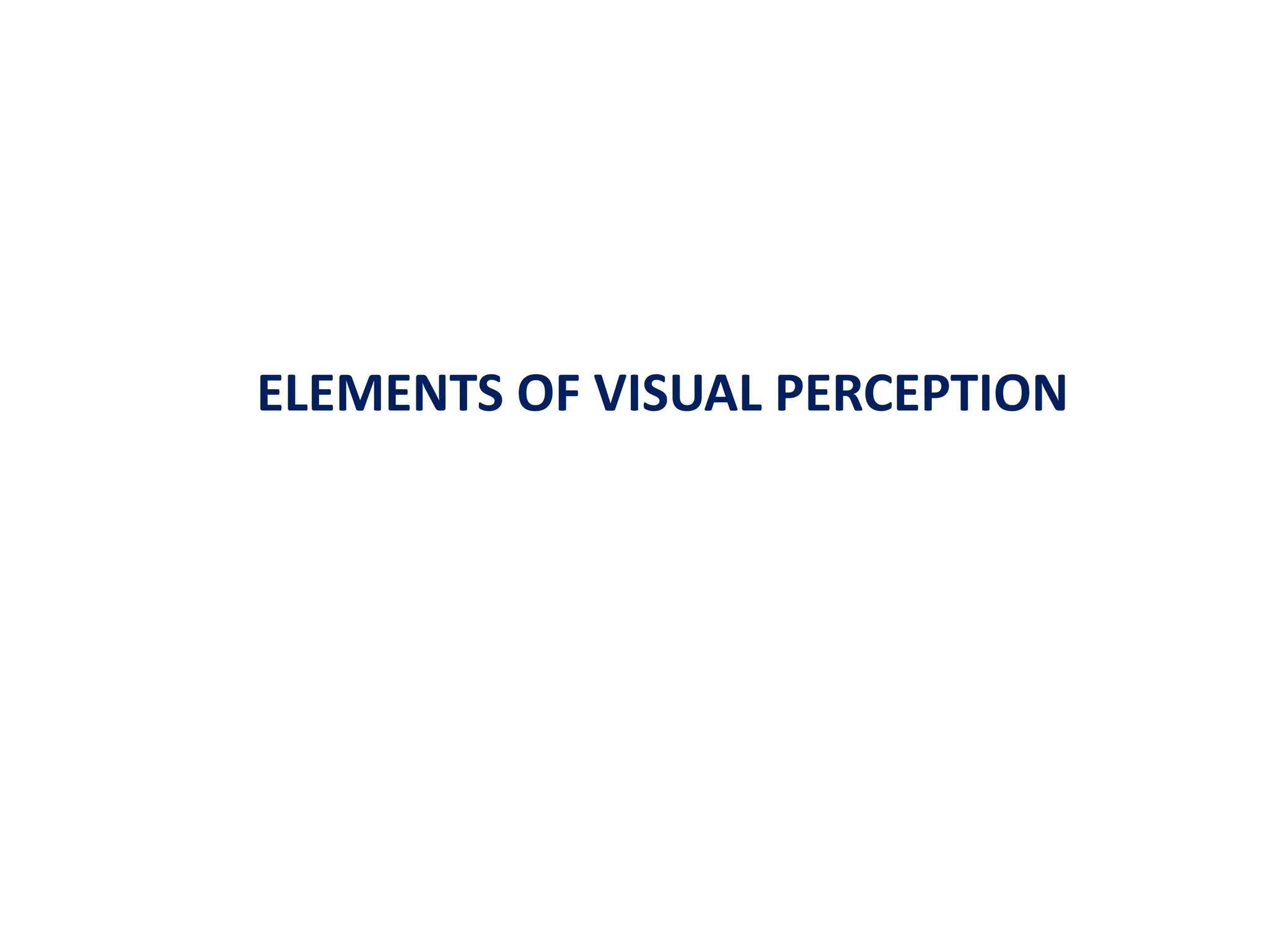 ELEMENTS OF VISUAL PERCEPTION
 
