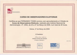 Diploma Observador Eleitoral