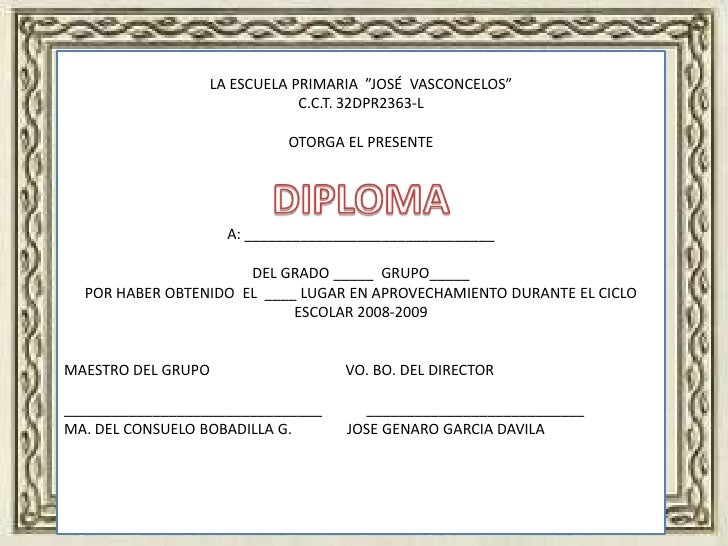 formatos de diplomas por aprovechamiento