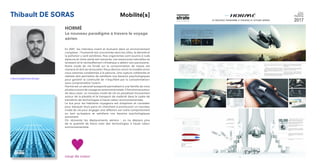 Thibault DE SORAS Mobilité[s]
t.desoras@strate.design
HORMÉ
Le nouveau paradigme à travers le voyage
aérien
En 2047, les individus vivent et évoluent dans un environnement
complexe : l’humanité est concentrée dans les villes, la densité et
la pollution y sont extrêmes. Nos organismes sont soumis à rude
épreuve et notre santé est menacée. Les ressources naturelles se
tarissent et le réchauffement climatique a atteint son paroxysme.
Notre mode de vie fondé sur la consommation de masse est
menacé et doit se renouveler. Nous devons revoir le modèle sinon
nous sommes condamnés à la pénurie. Une rupture cohérente et
réaliste doit permettre de satisfaire nos besoins psychologiques
pour garantir la continuité de «l’équilibre par la consommation»
sans compromettre l‘avenir.
Hormé est un aéronef autoporté permettant à une famille de vivre
plusieursjoursdevoyageenautonomietotale.Ilfonctionneautour
de deux axes: un nouveau mode de vie en perpétuel mouvement
autour de la planète et le transport de matériel dans le cadre de
transferts de technologies à haute valeur environnementale.
Le but pour les habitants voyageurs est d’explorer et constater
pour éduquer leurs pairs en cherchant à promouvoir un nouveau
mode de vie pour engager une réflexion sur notre comportement
en tant qu’espèce et satisfaire nos besoins psychologiques
autrement.
On réinvente les déplacements aériens : on ne déplace plus
de la quantité de biens mais des technologies à haute valeur
environnementale.
 