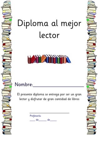 Diploma al mejor lector