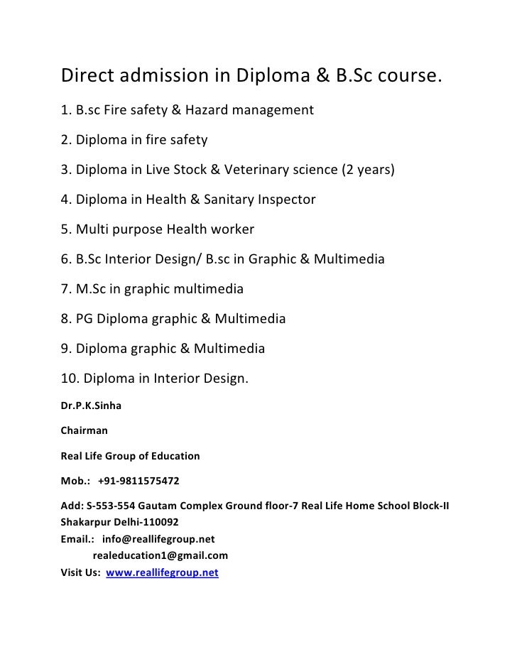Diploma b.sc fire safety