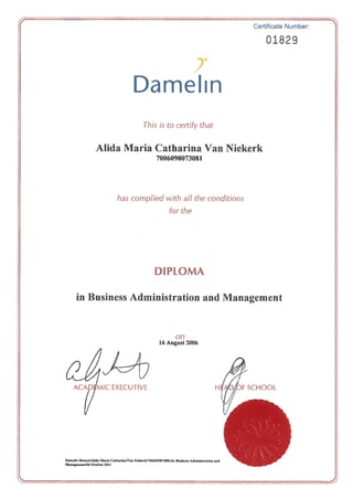 Diploma business administration and management