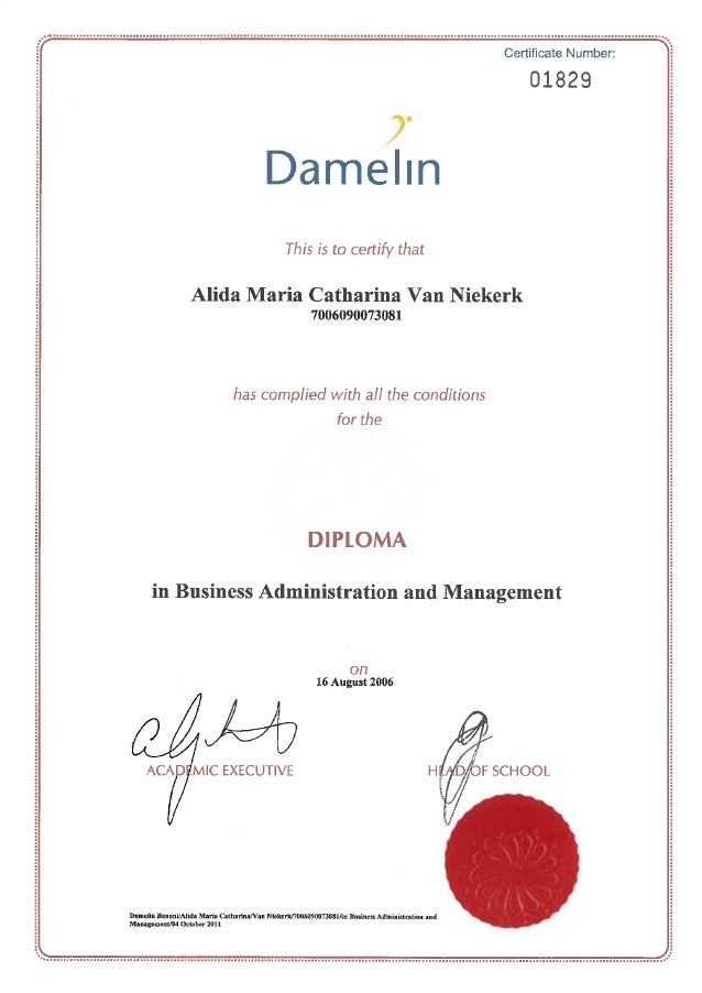 Diploma business administration and management