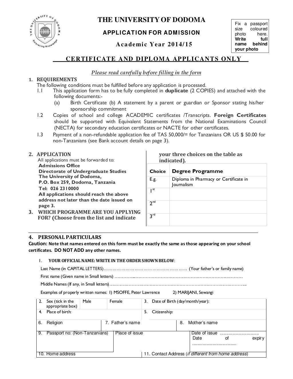 Application Forms