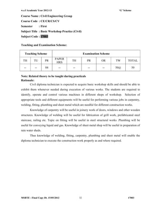 Diploma Mechanical Engineering Curriculum | PDF