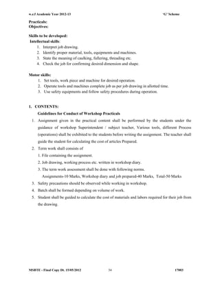 Diploma Mechanical Engineering Curriculum | PDF