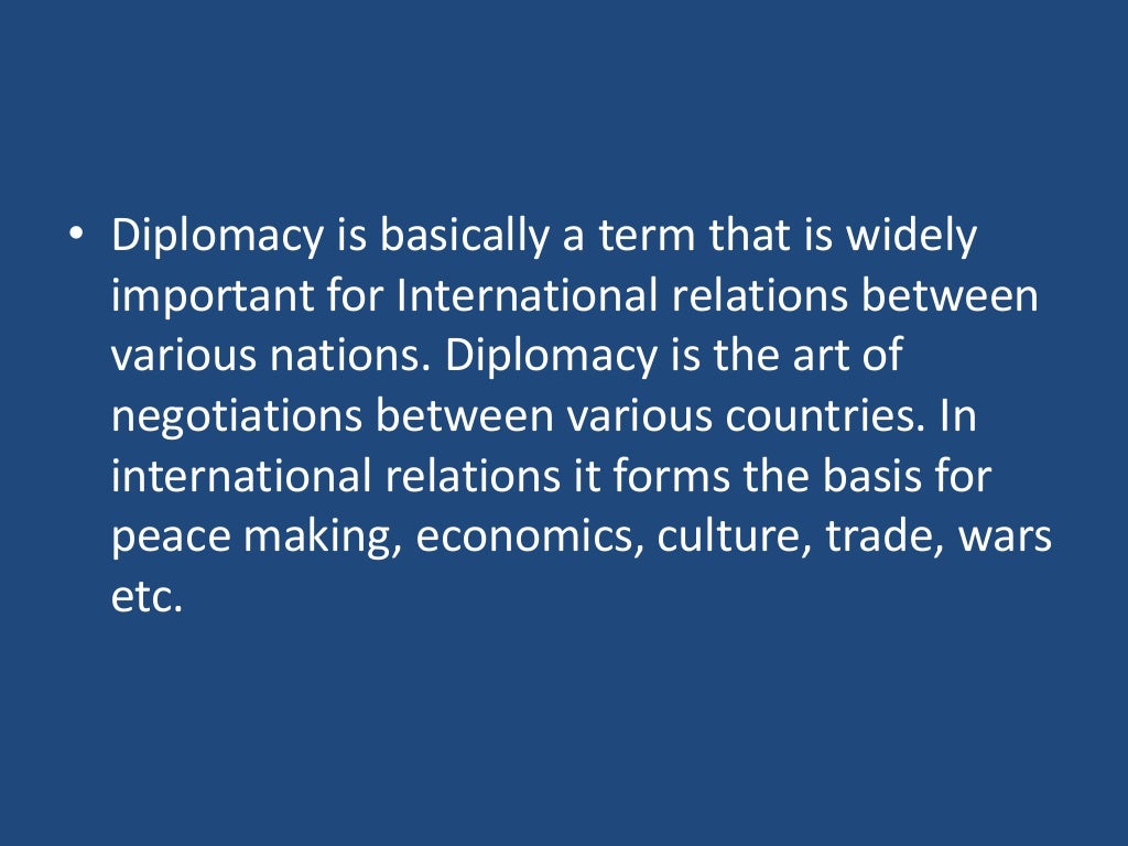 Diplomacy Defined
