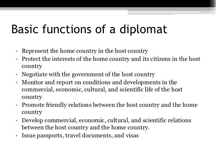 Functions Of Diplomats And Diplomacy – MZCJW
