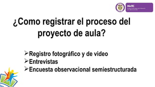 Registro fotográfico y de video
Entrevistas
Encuesta observacional semiestructurada
 