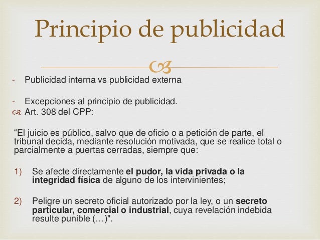 El Proceso y sus Principios