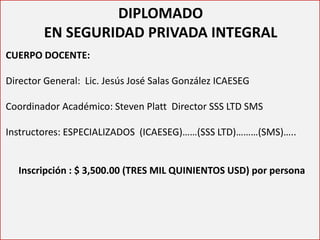 Diplomado de seguridad integral | PDF