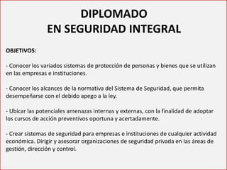 Diplomado de seguridad integral | PDF