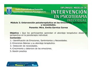 Modelos de Intervención en Psicoterapia Individual | PDF