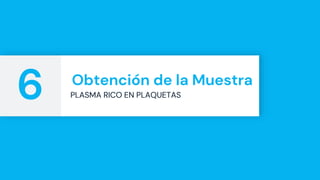 Obtención de la Muestra
PLASMA RICO EN PLAQUETAS
6
 