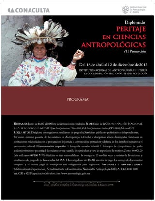Diplomado peritaje antropológico INAH 2013