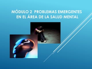 MÓDULO 2 PROBLEMAS EMERGENTES 
EN EL ÁREA DE LA SALUD MENTAL 
 