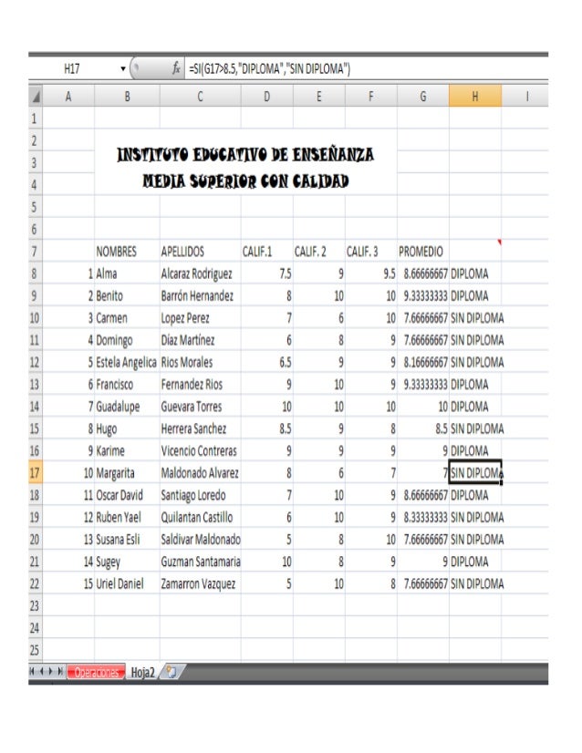 diploma excel