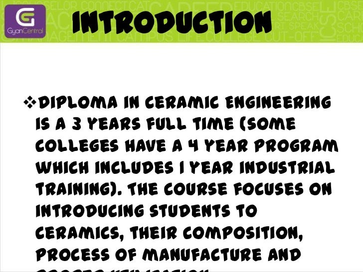 Diploma in ceramic engineering