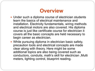 Diploma in electrician | PPTX