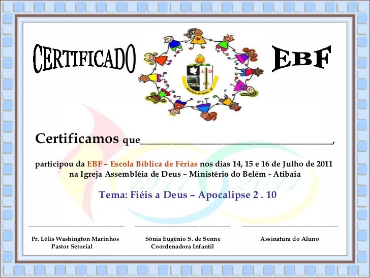 diploma infantil