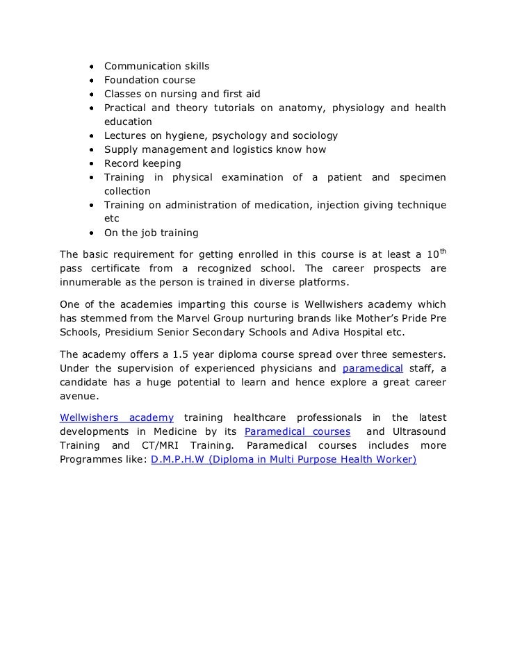 Diploma in multi purpose health worker