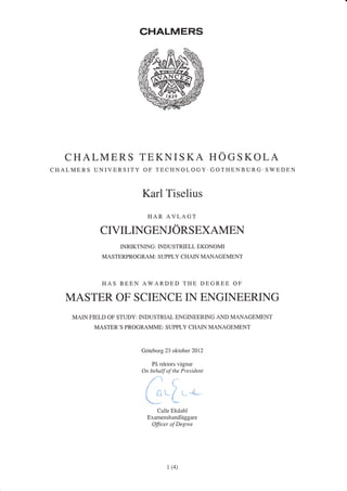 Diploma Master Of Science In Engineering
