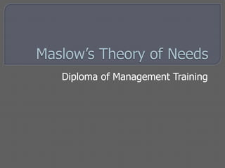 Diploma of Management Training
 