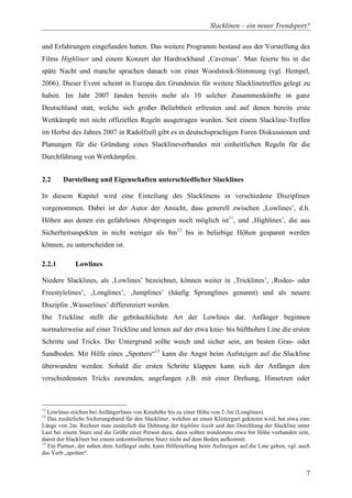 Diplomarbeit Slackline