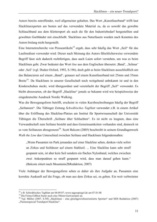 Diplomarbeit Slackline