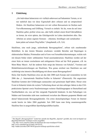 Diplomarbeit Slackline