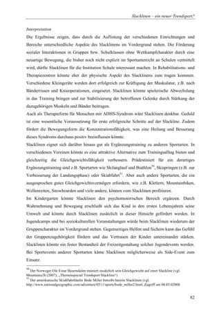 Diplomarbeit Slackline