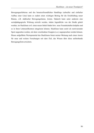 Diplomarbeit Slackline