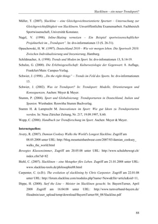 Diplomarbeit Slackline