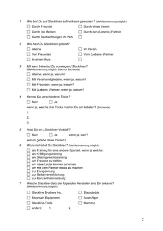 Diplomarbeit Slackline