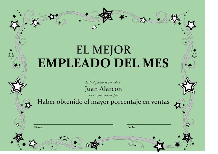 diplomas formato reconocimiento empleado del mes