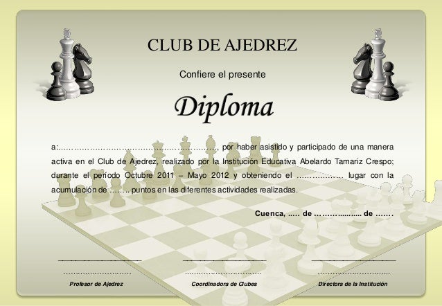 Diplomas de ajedrez