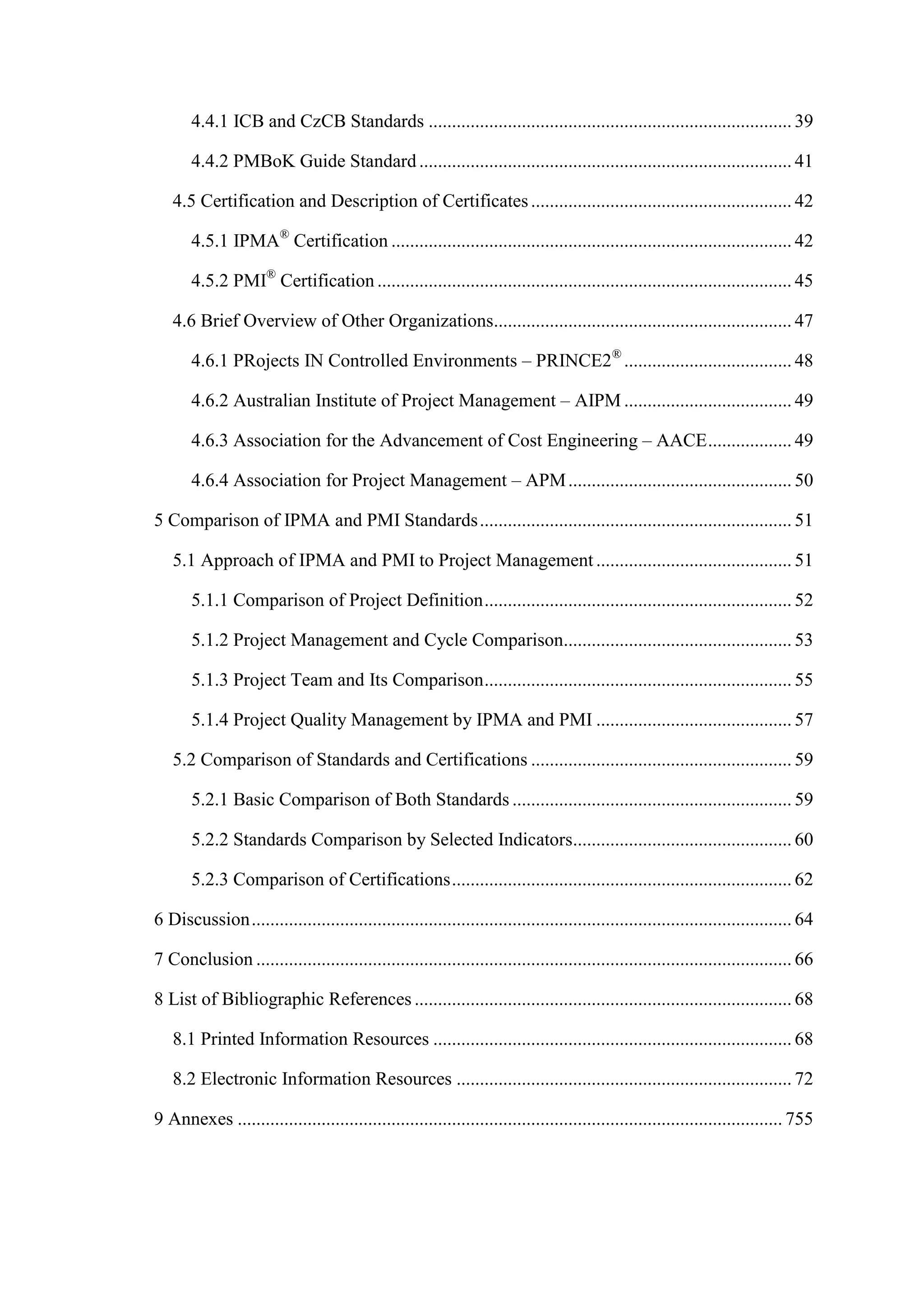 Analysis of IPMA and PMI Standards and Their Comparison | PDF