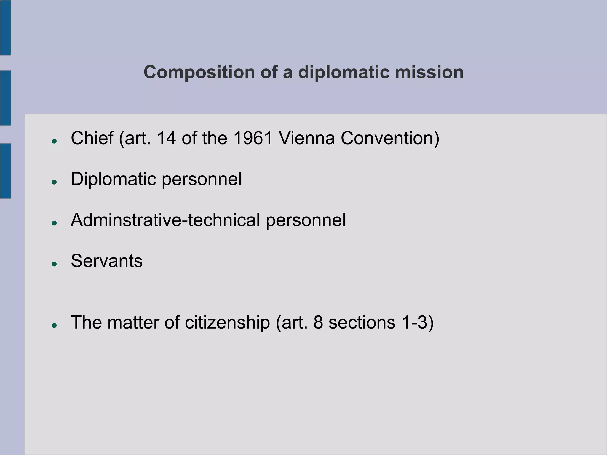 Diplomatic Code Definition Diplomatic and consular law.ppt