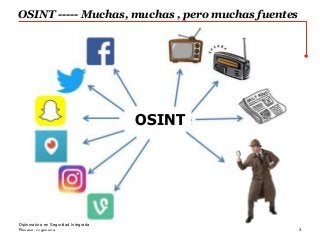 Rosario, Argentina 3
Diplomatura en Seguridad Integrada
OSINT ----- Muchas, muchas , pero muchas fuentes
OSINT
 