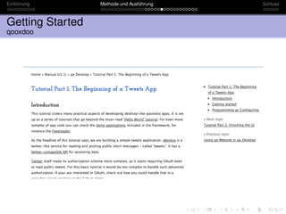 Einführung        Methode und Ausführung   Schluss



Getting Started
qooxdoo
 