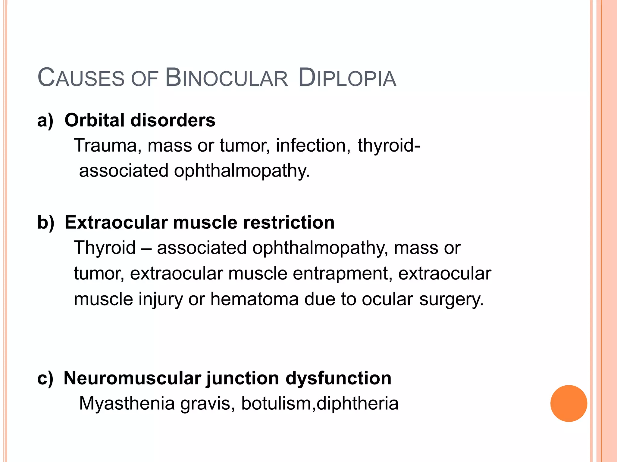 Diplopia approach PPT