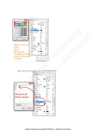 Digital Image Processing MATLAB Notes – Akshansh Chaudhary
D
igitalIm
age
Processing
M
ATLAB
N
otes
-Akshansh
 